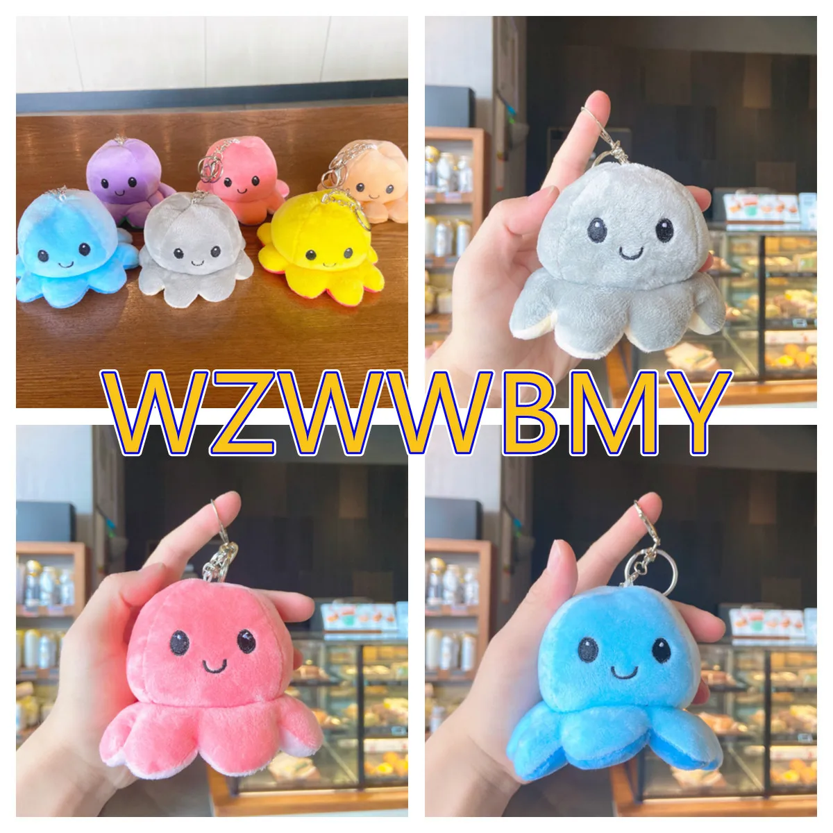 Compra LLavero de peluche con forma de pulpo para niños y mujeres, llavero colgante para coche, Animal de peluche B6qpeZAGyqY