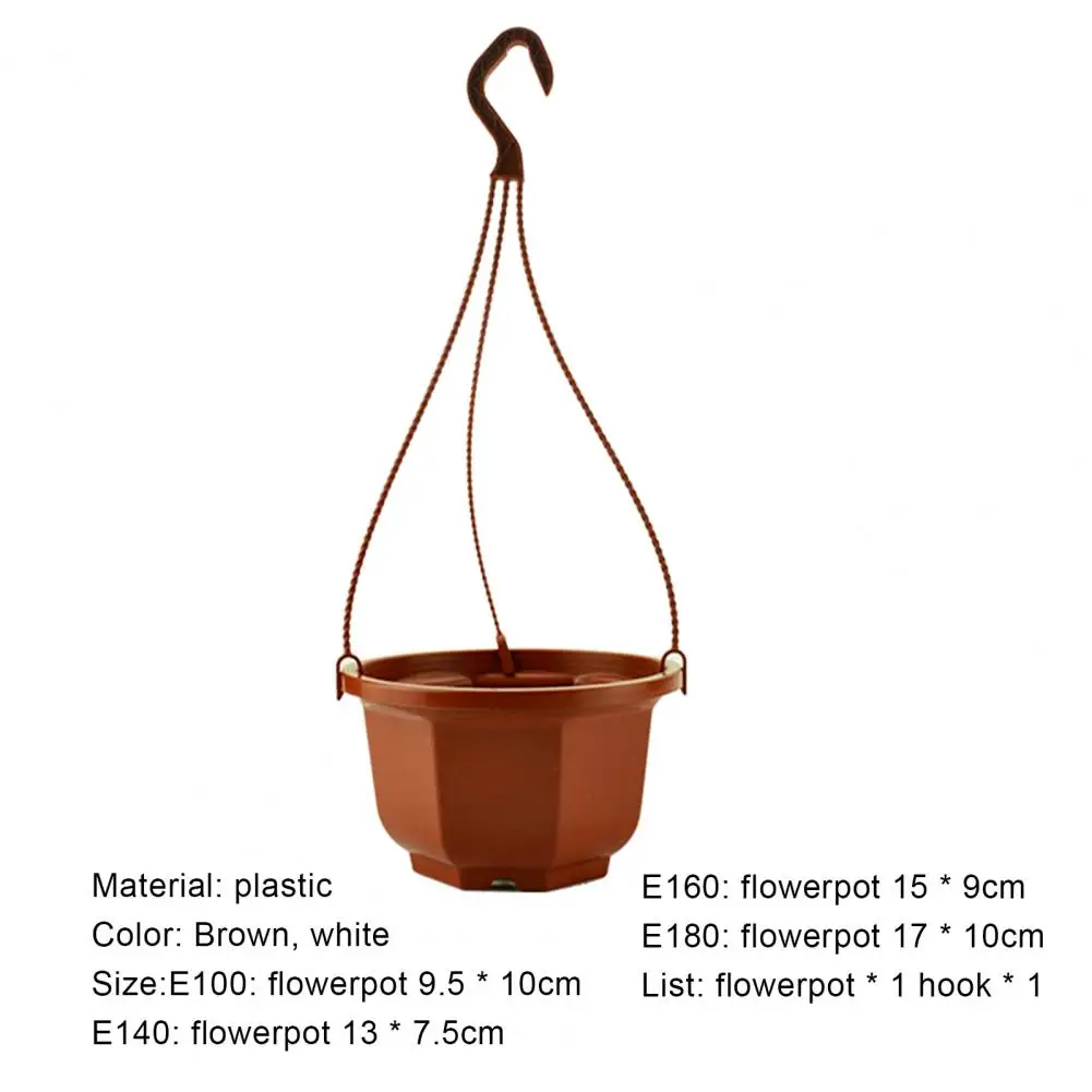 Flower Pot Flower Basket Reusable Heighten Plastic Lightweight Hanging Planter Outdoor Decor Pot