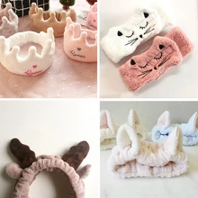 2018 חדש רך כתר שיער להקת פנים מסכת חמוד תינוק להקות ילדה נשים שיער להקות לשטוף פנים רב צבע בחירה(China)