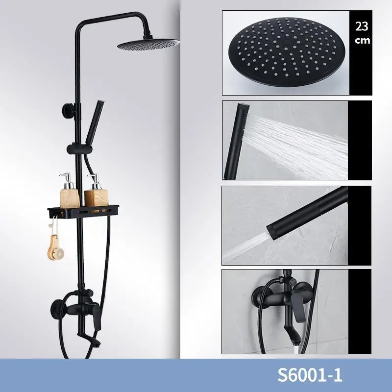 Черный Preto Conjunto De Regendouche Torneira Lavabo панель Ducha Piscina Do Banheiro Chuveiro Eletrico душ для ванной комнаты - Цвет: Number 5