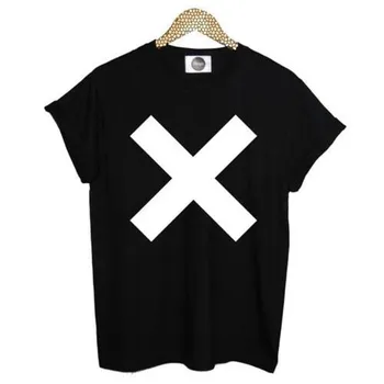 

Cross X Letter Print T Shirt Women Short Sleeve O Neck Loose Tshirt 2020 Summer Fashion Women Tee Shirt Tops