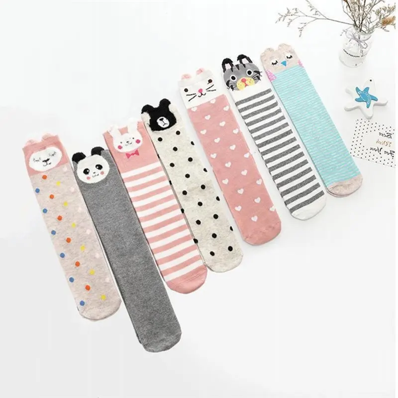 Детские носки для девочек мягкие хлопковые От 2 до 12 лет гетры с животными