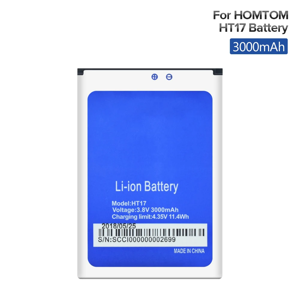 Новинка 3,8 V 3000mAh литиевая батарея для HOMTOM HT37/HT16/HT3/HT17/HT7/S16 Pro Замена литий-ионных аккумуляторов для телефонов большой емкости - Цвет: HT17