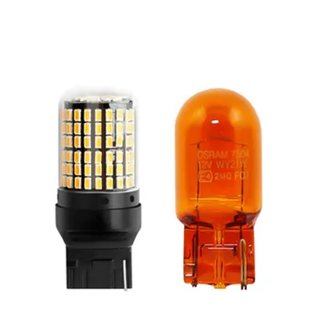 

2pcs Car LED Turn Signal 1156T20 Decoding Anti-strobe Decoding 12-24V Signal Light 144SMD301 Turn Signal Yellow