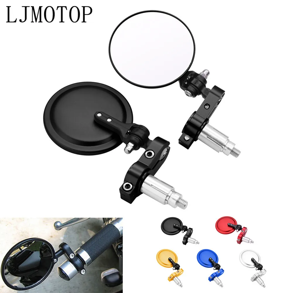 For Kawasaki Ninja GPZ500 EX500 650R ER6 F N ZX 6 9R R400 Universal Motorcycle Handle Mirror Aluminum Bar End Rearview Mirrors