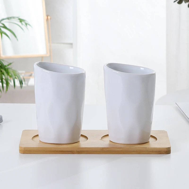 bamboo brackets) Керамический набор для умывания ванной набор из пяти белых принадлежностей для ванной набор для умывания - Цвет: bamboo brackets)