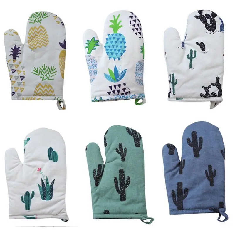 1Pcs Cotton Oven Oven Mitten Heatproof Cooking Microwave Glove Supplies Thickening Kitchen Non-slip