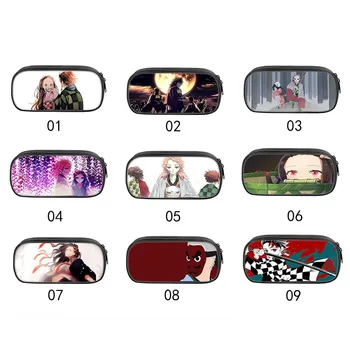 

Anime Demon Slayer: Kimetsu no Yaiba Pencil Case Make Up Cosmetic Bag Cartoon Student Multi-function Stationery Bag Gift