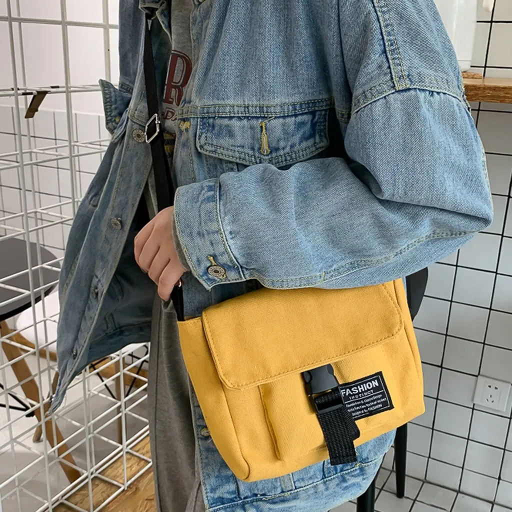 

Women Shoulder Bag Fashion Pure Color Fashion Retro Solid Color Large Capacity Canvas Handbag Shoulder Bag Sac Main Femme