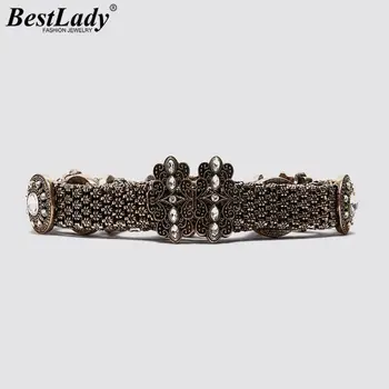 

Best Lady Vintage ZA Jewelry Belt for Women Fashion Crystal Waist Chain Accessories Dress Jewelry Wedding Party Gift PU Leather