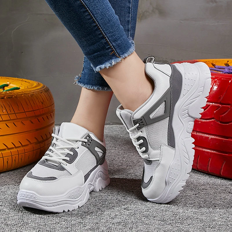Tallas 35 51 bonitas zapatillas deportivas verano para mujer Pop, zapatillas informales de tacón plano para zapatos planos plataforma transpirable y cordones para mujer|Zapatos vulcanizados de mujer| AliExpress