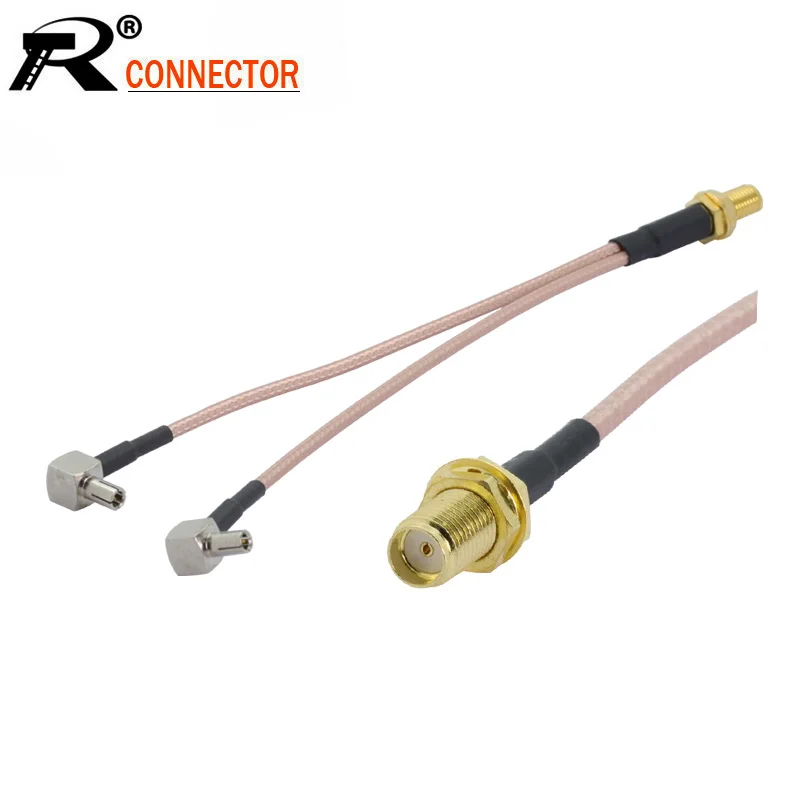 10 шт. SMA Female to 2 X TS9 коннектор антенный удлинитель сплиттер Y Тип кабель Pigtail для