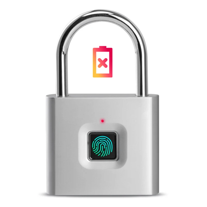 

1pc Home Door Fingerprint Lock Luggage Cabinet Locker Electronic Smart Bag Warehouse Anti Theft Padlock
