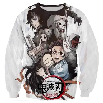 

New Japan Anime Demon Slayer 3D Print Sweatshirts Men Streetwear Pullover Outerwear Boy Coat Tops 2019 Autumn Clothes harajuku