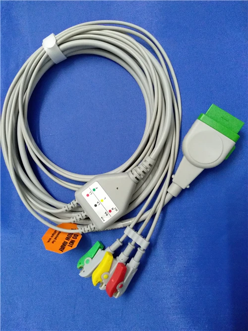 

Бесплатная доставка, совместимый с GE-Mar qutte цельный ЭКГ-кабель с 3-контактными зажимами IEC, свинцовые провода ЭКГ