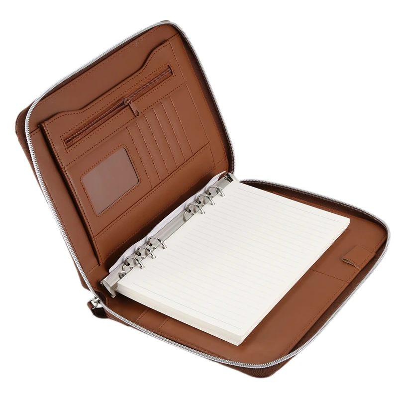 Профессиональная папка для хранения документов PU Padfolio Бизнес Портфель держатель Органайзер с застежкой-молнией слот для карт