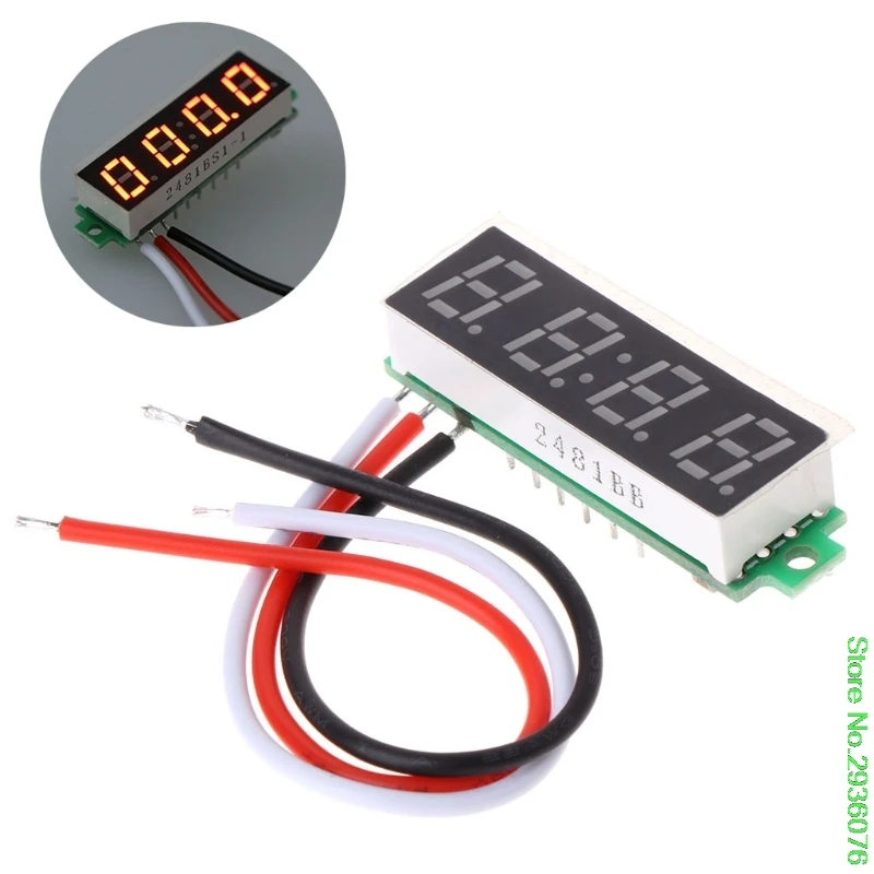 DC 0-500V Voltmeter 0.28 inch 4bit 3Wire Digital Voltage Gauge Volt Panel Meter - Цвет: 1