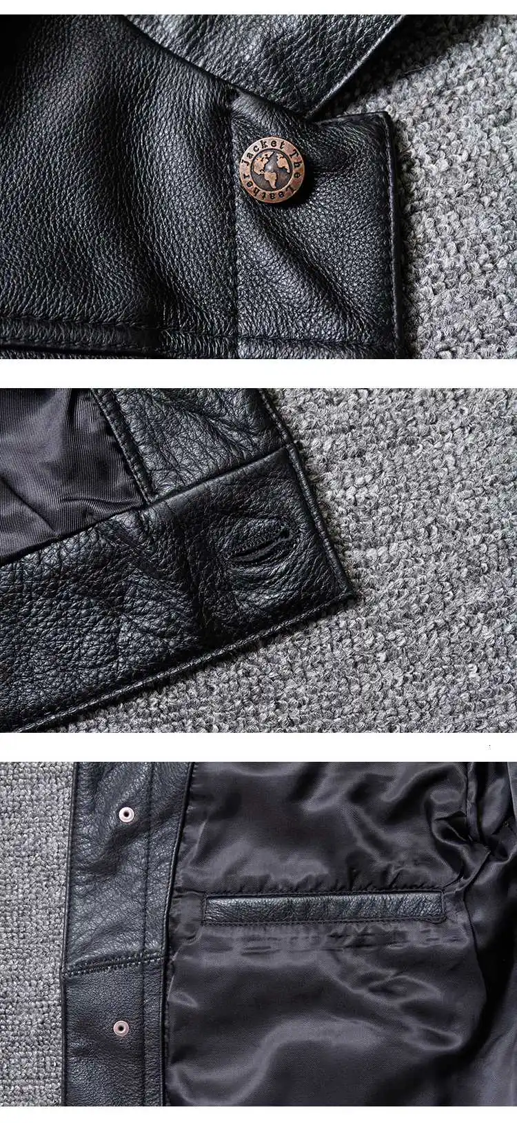 Мужская куртка из натуральной коровьей кожи, однобортное короткое пальто, Chaqueta Cuero Hombre U1213 KJ1450