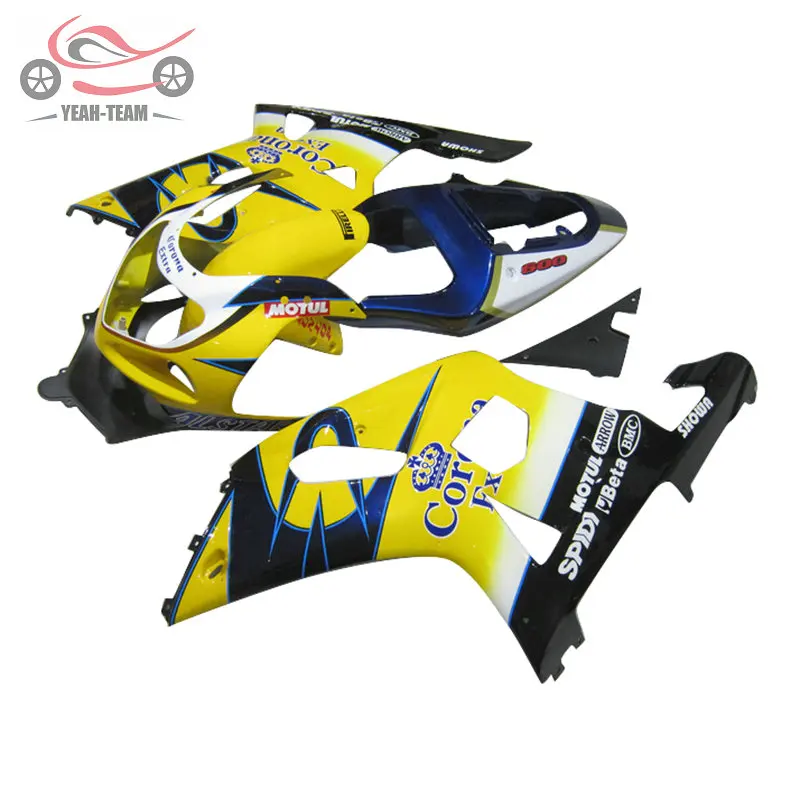 Набор обтекателей на заказ для Suzuki GSX R750 20012002 2003 GSXR600 01 02 03 GSXR 600 750 желтый Corona road racing наборы обтекателей