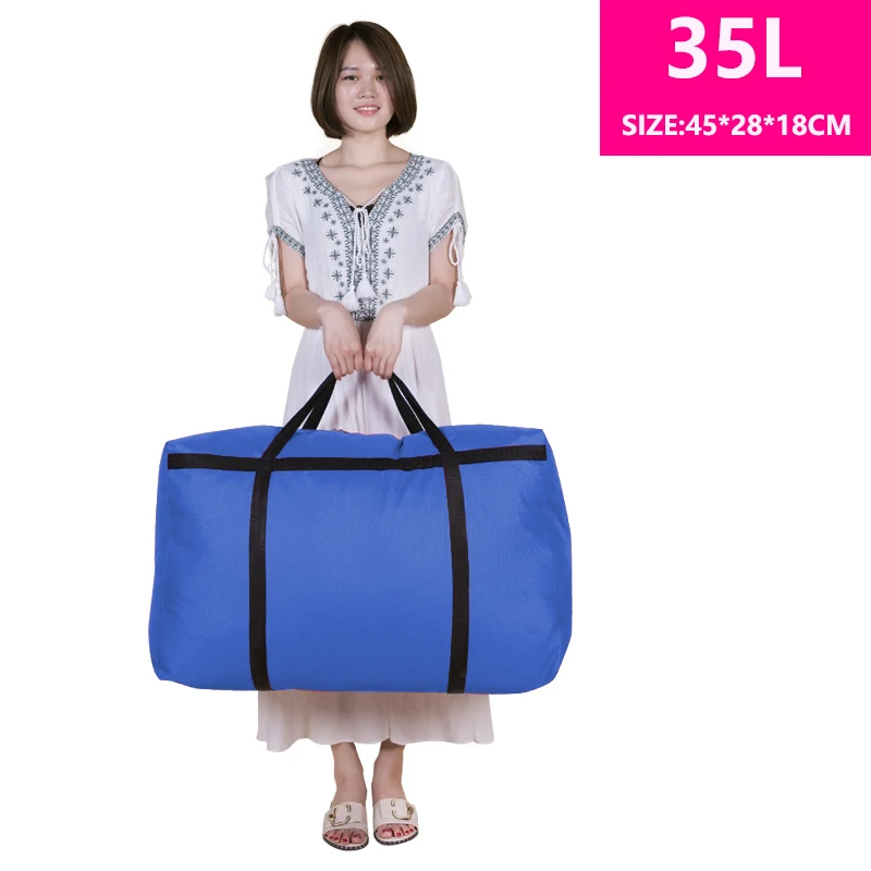 blue 35L Большая вместительная холщовая переносная сумка для хранения багажа, очень большая мужская дорожная сумка, большая сумка - Цвет: blue 35L
