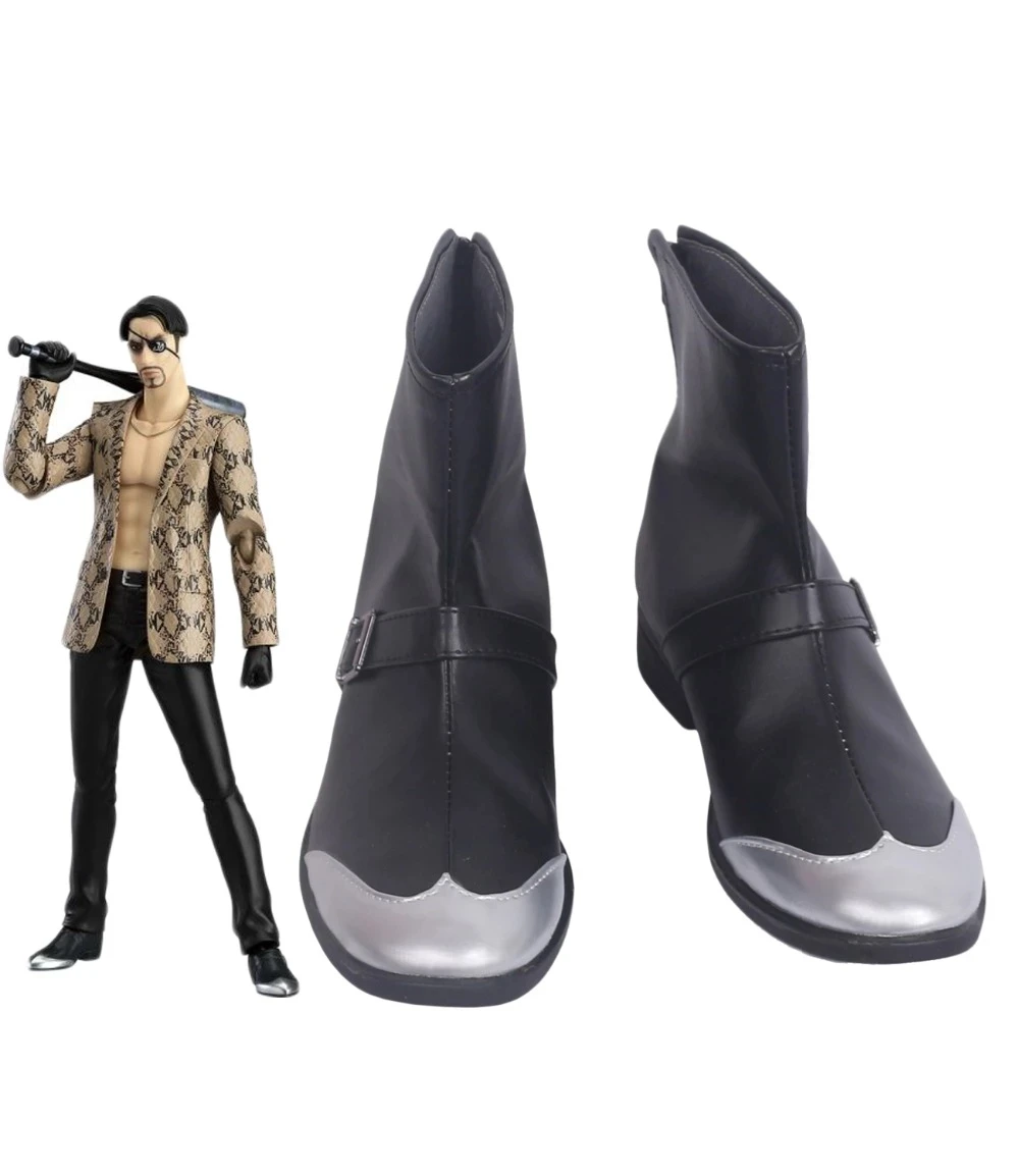 Anime Yakuza Goro Majima Cosplay Boots Black Shoes Halloween Carnival