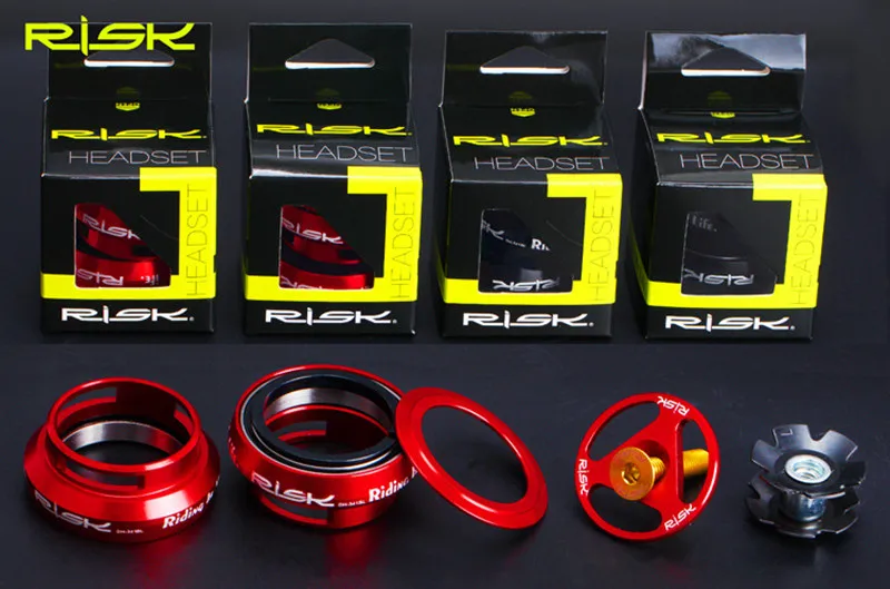 RISK 34mm Ultralight Bicycle Hollow External Headset For Fixed Gear Bike 1 1/8" 28.6mm Straight Steerer Fork Bearing Headset