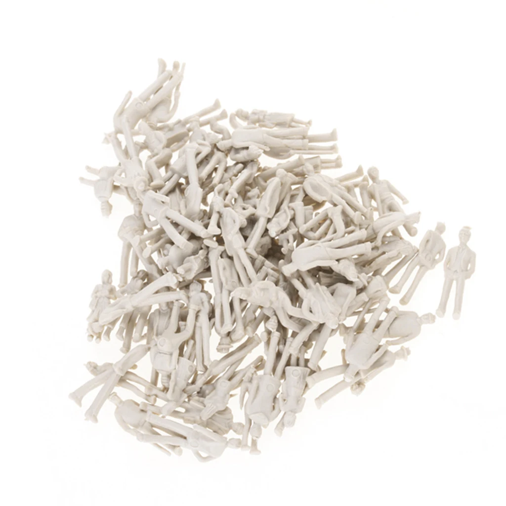 100pcs Unpainted Model Train People Figures Passenage 1:75 HO Scale