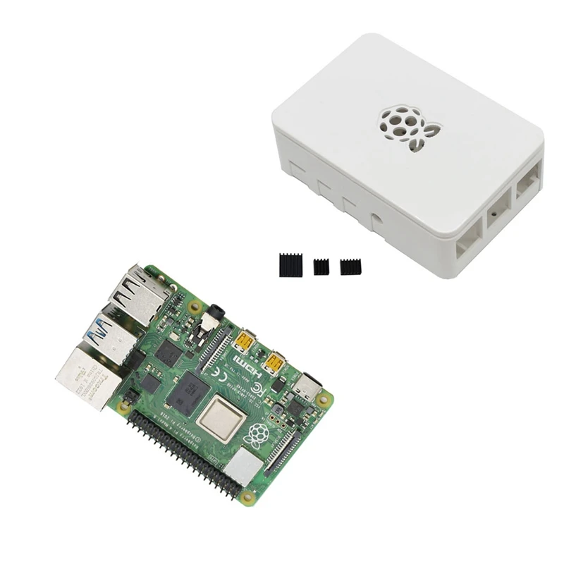Для Raspberry Pi 4 Модель B 4G ram ABS чехол с черными радиаторами Поддержка 2,4/5,0 ГГц wifi Bluetooth 5,0 для RPI 4 DIY Kit
