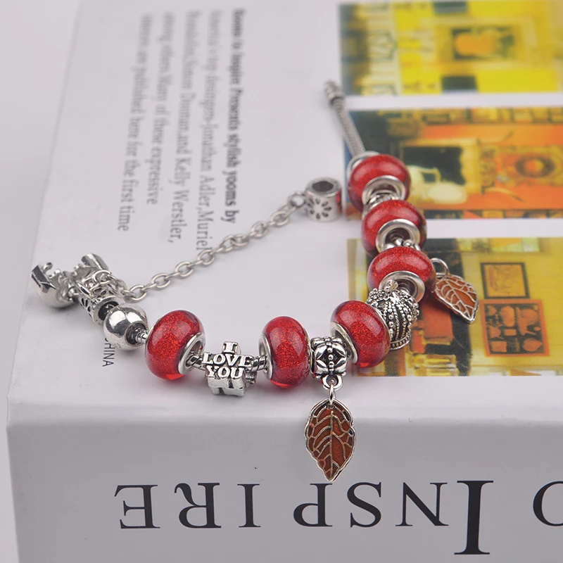 Женский браслет pulseras mujer с кристаллами и бусинами, очаровательные ювелирные изделия, серебряные DIY Браслеты, Женская повязка, регулируемая цепочка