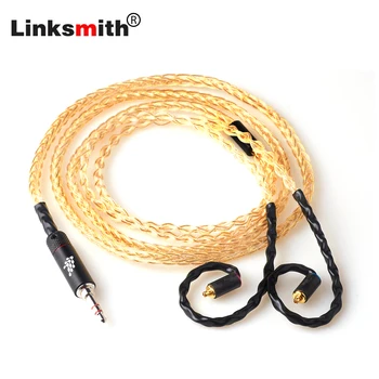 

8 cores 99.99% Pure Silver Earphone Cable Gold-plated For se535 se846 MMCX N5005 N40 N30 Custom armature in ear custom