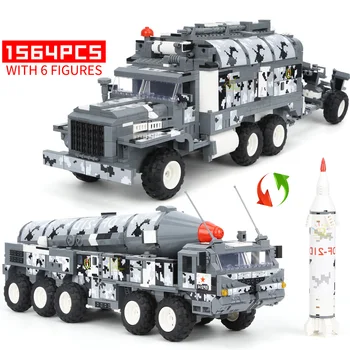 

1564pcs Dongfeng-21D Missile Car Armored Vehicle Weapon Soldiers Figures Chariot Bricks Toys Child Building Blocks