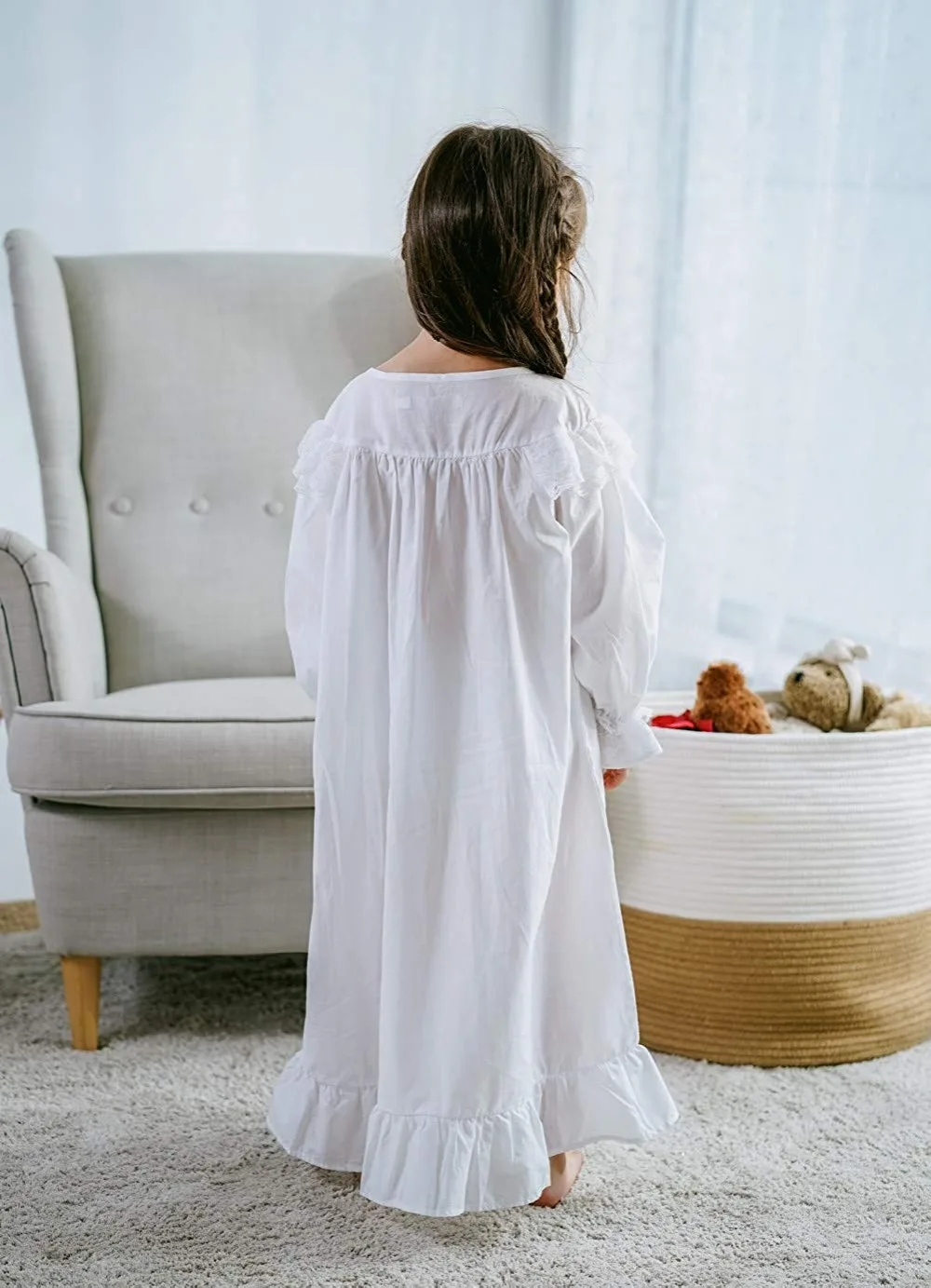Baby Girl Clothes Princess Nightgown Long Sleeve Sleep Shirts Nightshirts Pajamas Christmas Dress Sleepwear kids for 3-12 Years