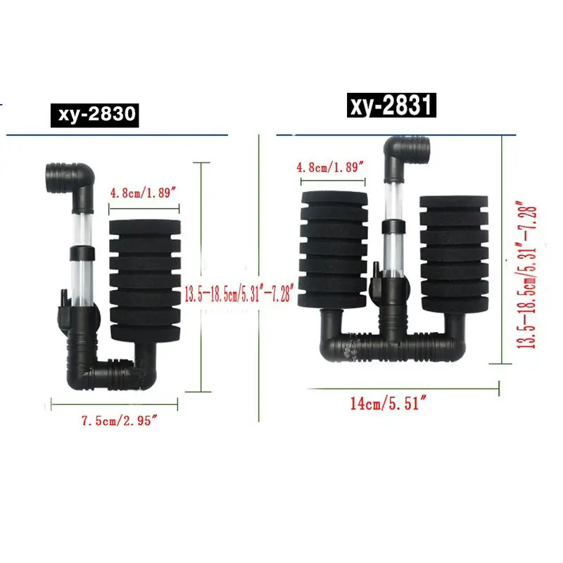 1pc Adjustable Aquarium Filter Double Heads 360 Degree High Efficiency Filtration Aquarium Accessories