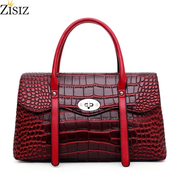 

2019 Elegant Shoulder Bag Crocodile Print Women Designer Luxury Casual Tote Handbags Women Bags Vintage Messenger Crossbody Bag