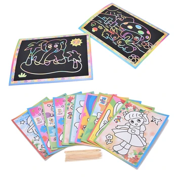 

Colorful Magic Scratch Drawing Art Painting Paper 12.7cm* 17.2cm Kids Educational Stick Toys