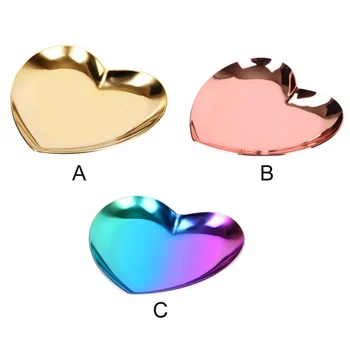 

Stainless Steel Heart-Shaped Jewelry Tray, Trinket Dish for Organizing Ring, Earrings
