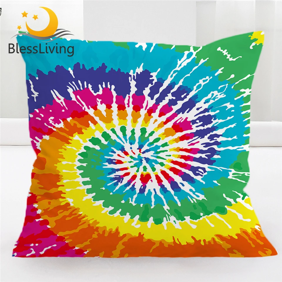 BlessLiving Tie Dye наволочки в богемном стиле хиппи Чехлы Радуга принтом тай-дай декоративные бросок Наволочки для диван-кровать