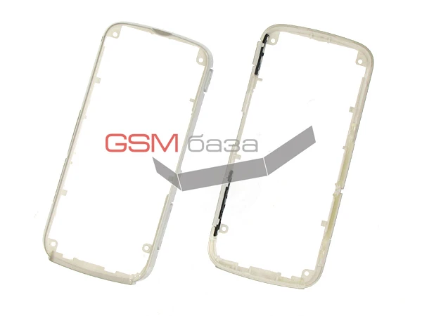 Nokia 5230-middle frame housing with button &quoton/off&quot and plug USB socket (side band) (color: white) original | Мобильные