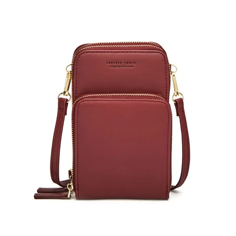 Women Leather Mini Crossbody Shoulder Bag Large Capacity Phone PouchLadies Purse Zipper Messenger Bags Diaper Maternity Bag