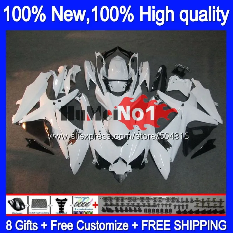 Корпус для SUZUKI GSXR-750 GSXR 600 750 GSXR600 GSX-R750 глянец Белый 17MC. 10 GSXR-600 K8 GSXR750 2008 2009 2010 08 09 10 обтекатель