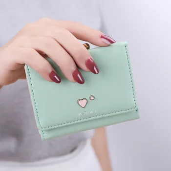 

2020 new small wallet women short cassette small fresh simple cute love coin purse female three-fold wallet