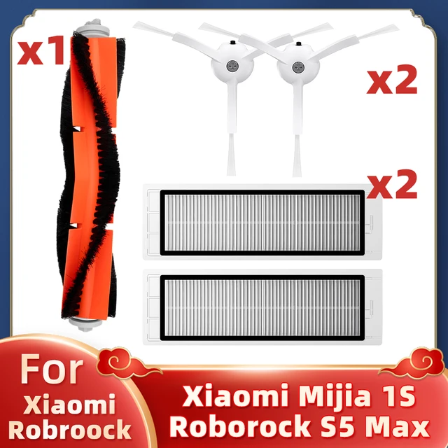 For Xiaomi Mi Robot Vacuum Cleaner 1 / 1S SDJQR01RR SDJQR02RR SDJQR03RR Roborock S502-00 S5 Max S6 Main Side Brush Hepa Filter Set A