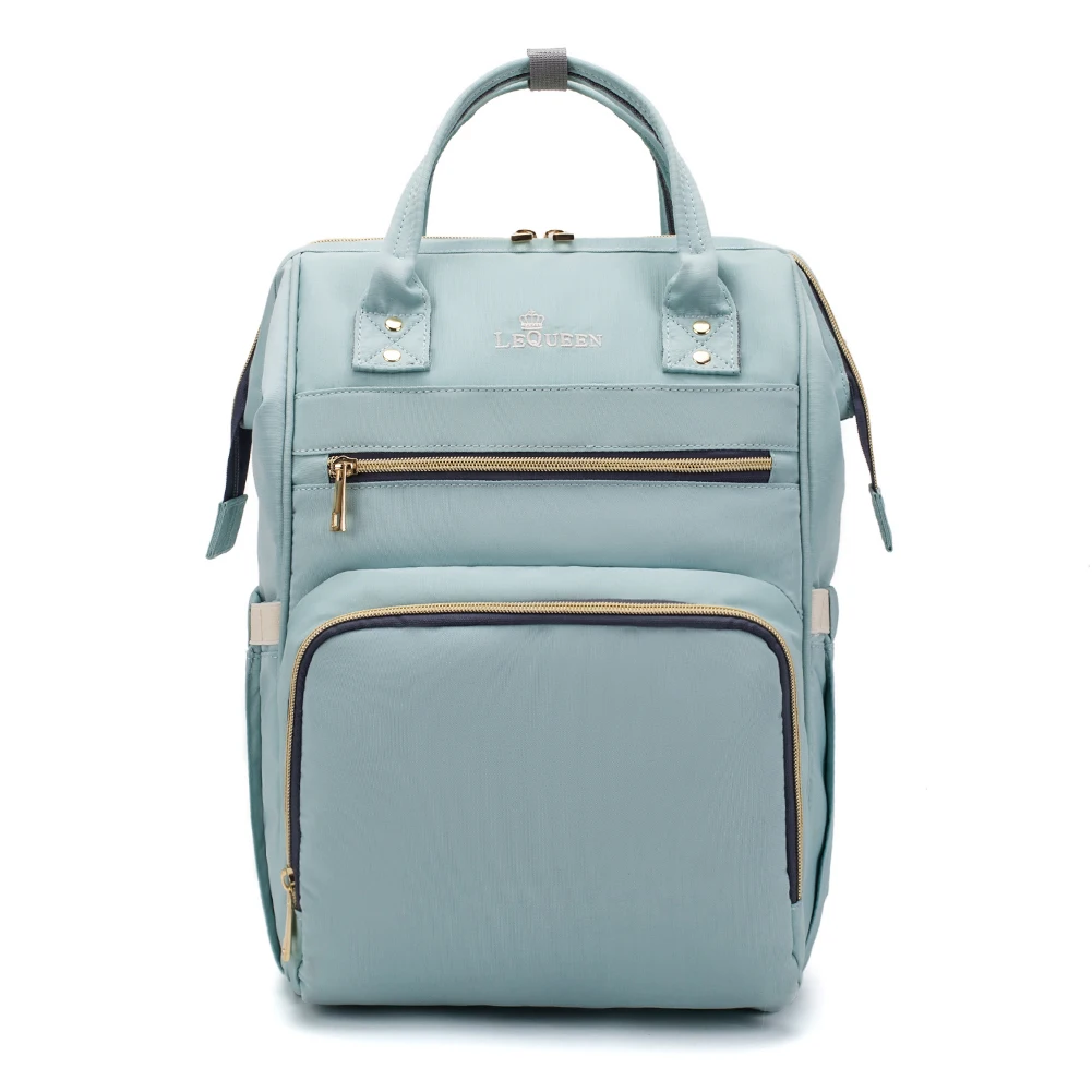 B Light Blue LEQUEEN однотонная многофункциональная сумка для подгузников, мам, Большой Вместительный рюкзак для путешествий, покупок, детские пеленки для ухода, органайзер, сумка - Цвет: B Light Blue