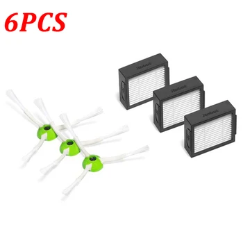

3PCS Hepa Filter + 3PCS Side Brush for iRobot Roomba I / E Series i7 i7+ E5 E6 Robot Vacuum Cleaner Spare Parts Accessories