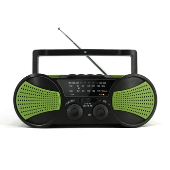 

SOS Alarm Outdoor Emergency Power Bank LED Flashlight Music Player Camping Solar Powered Weather Radio Portable AM FM Travel