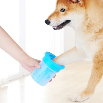 

New Portable 1PC Pet Paw Cleaning Cup Soft Silicone Bristles Claw Cleaning Brush Cup Pet Supplies S/L