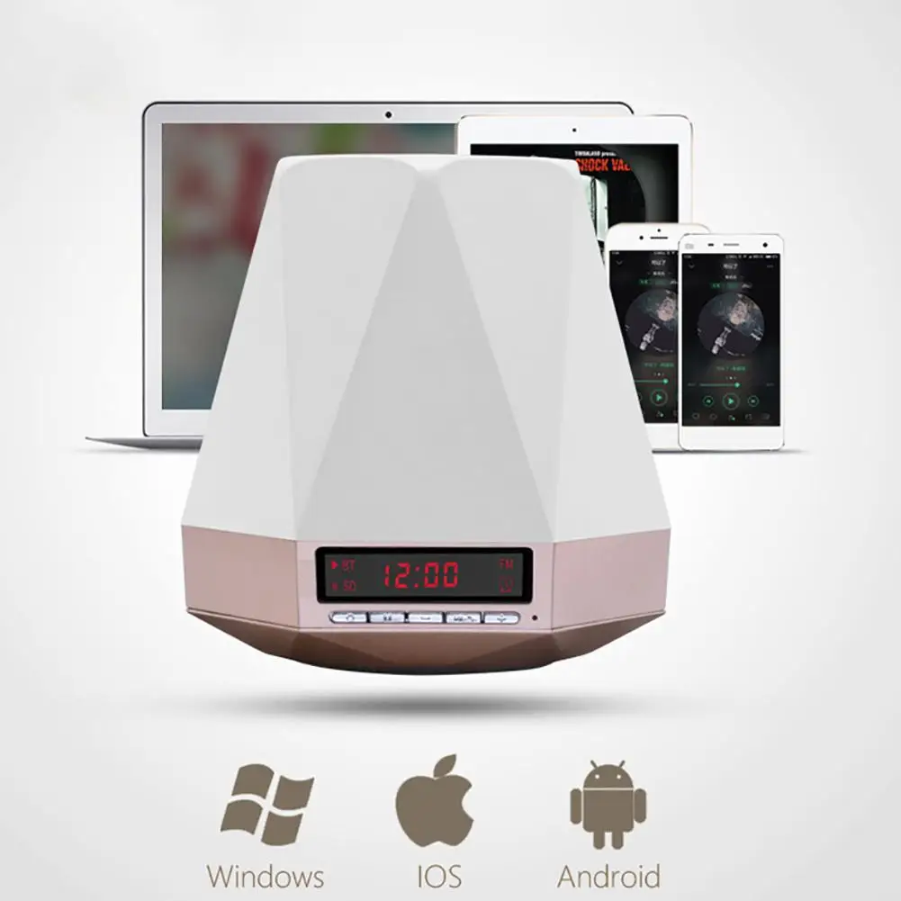 Bluetooth мини-динамик домашний инновационный будильник с цветным светодиодный светильник для мобильного телефона Bluetooth аудио устройство