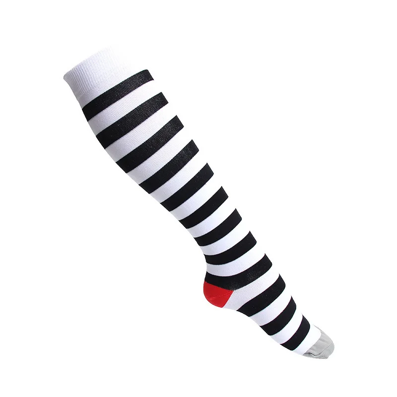 Men&Women Compression Socks Leg Support Stretch Outerdoor Breatheable Colorful Stripe Knee High Sock DropShip for Chirstmas Gift - Color: 10