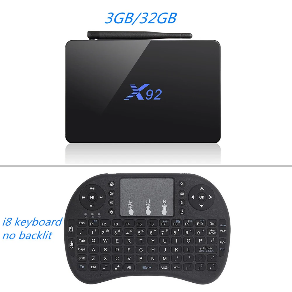 X92 3 ГБ ОЗУ 32 ГБ Android 7,1 ТВ-Приставка Смарт-медиаплеер Amlogic S912 3 Гб 16 Гб Восьмиядерный 5G двойной Wifi 4K H.265 BT4.0 телеприставка - Цвет: 3G 32G i8 Keyboard