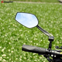 EasyDo rowerowe lusterka wsteczne na kierownicę 360 stopni obrót rowerowy widok z tyłu MTB uchwyt rowerowy lusterko wsteczne tanie tanio CN (pochodzenie) ED3087 bike mirror High quality ABS black 125*75mm 170g pc
